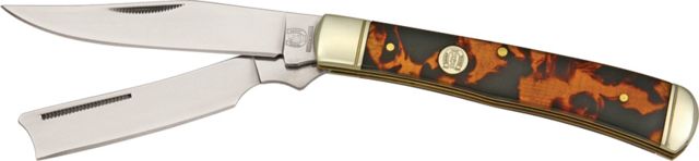 Rough Rider Razor Trapper Fold Knife SS clip and razor blade Imitation tortoise shell handle - Rough Rider