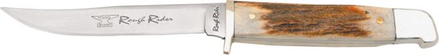 Rough Rider Small Hunter Stag Fixed Blade Knife SS clip blade RR090 - Rough Rider