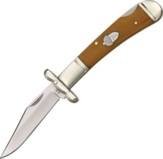Rough Rider Small Swing Guard Fold Knife 440A SS clip point blade Tobacco smooth bone handle RR1326 - Rough Rider