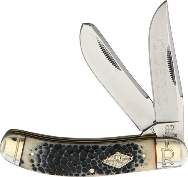 Rough Rider Sowbelly Trapper Buckshot Bone Handle SS Clip/Spey Blades Buckshot Bone Handle SOWBELLY TRAPPER /RR1906 - Rough Rider Knives