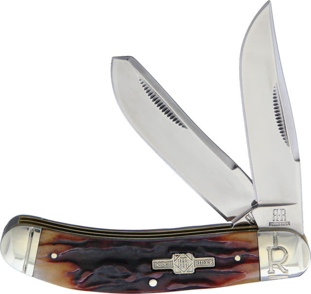 Rough Rider Sowbelly Trapper Stag Bone Handle Mirror SS Clip/Spey Blades Stag Bone Handle SOWBELLY TRAPPER /RR1907 - Rough Rider Knives