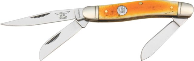 Rough Rider Stockman Fold Knife 3.5in Clip spey and sheepsfoot blade Orange smooth bone handle RR005