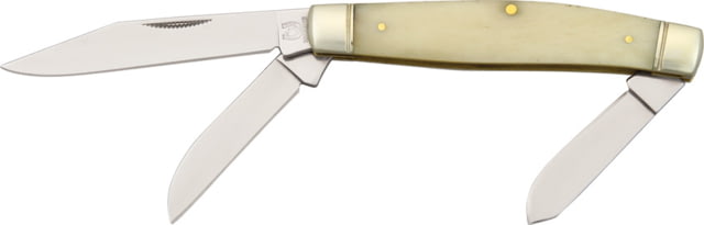 Rough Rider Stockman Folding Knife440 Stainless SteelClipSpey and SheepsfootWhiteSmooth Bone Handle - Rough Rider