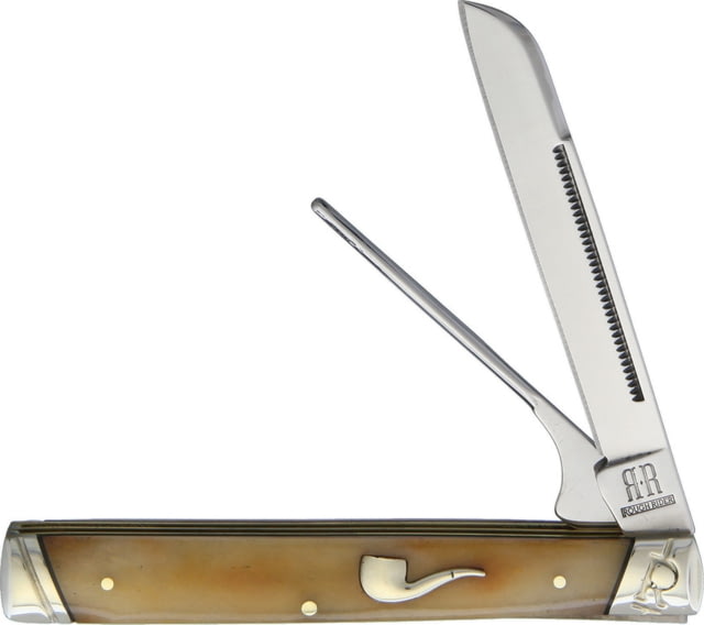 Rough Rider The Pipe Doctor Tobacco Bone Folding Knife Mirror SS Sheepsfoot And Stem Punch Blades Tobacco Smooth Bone Handle - Rough Rider
