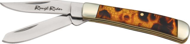 Rough Rider Tiny Trapper Fold Knife clip and spey blade Imitation tortoise shell handle RR805 - Rough Rider