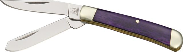 Rough Rider Tiny Trapper Fold Knife clip and spey blade Purple smooth bone handle RR1265 - Rough Rider