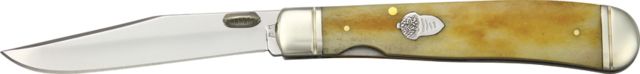 Rough Rider Trapperlock Fold Knife SS clip blade Tobacco bone handle RR1131 - Rough Rider