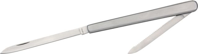 Rough Rider Two Blade Melon Fold Knife 440 SS standard and serrated edge blade Brushed SS handle RR745 - Rough Rider
