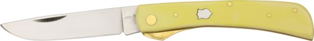Rough Rider Work Fold Knife 440 SS drop point blade Smoothy yellow synthetic handle - Rough Rider