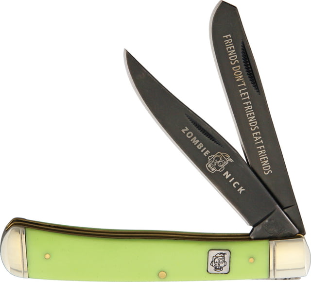 Rough Rider Zombie Nick Trapper Folding KnifeClip and SpeyGreenComposition Handle KB201 GREEN - Rough Rider