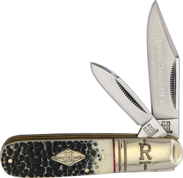 Rough Rider Barlow Buckshot Bone Folding Knife Stainless clip and pen blades Buckshot bone handle / KB211R