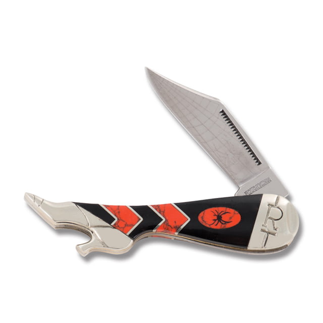 Rough Rider Black Widow Small Leg Folding Knife Mirror finish 440 stainless clip blade Smooth synthetic handle - Rough Rider