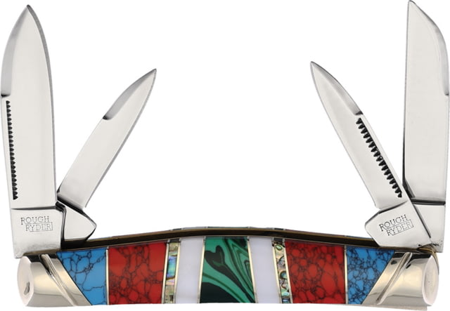 Rough Ryder Congress Stoneworx Folding Knife Turquoise mother of pearl and stone