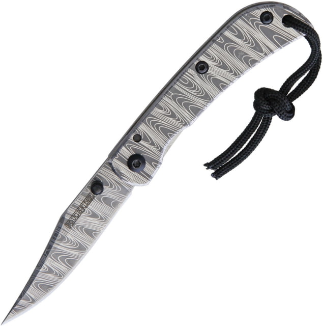 Rough Ryder Damascus Finish Framelock Folding Knife 2.25in SS Clip Point Blade SS Handle Thumb Stud Faux Damascus Finish Blade And Handle - Rough Ryder