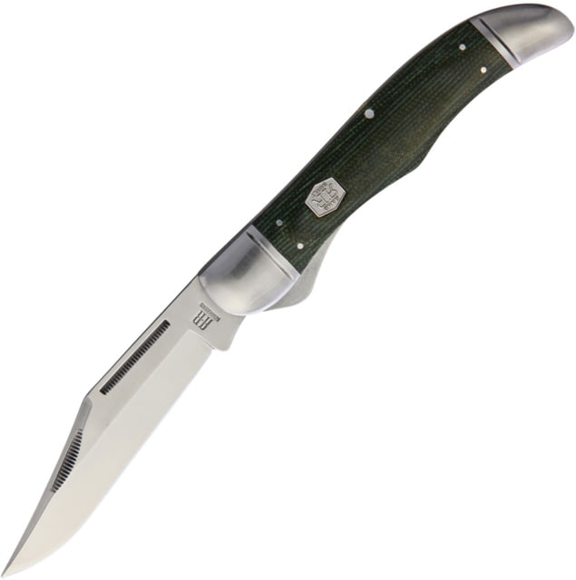 Rough Rider Folding Hunter Green Folding Knife Satin finish stainless clip blade Green canvas micarta handle KD06R /