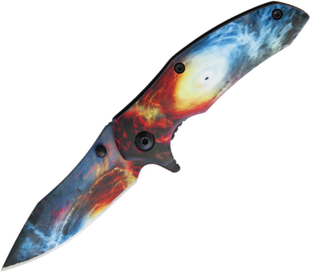 Rough Ryder Galaxy Black Hole Linerlock Galaxy Series Folding Knife 2.25" stainless blade Stainless handle  BLACK HOLE - Rough Ryder