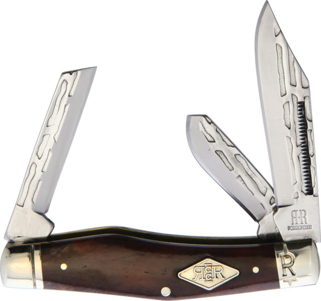 Rough Rider Heavy Forge Stockman Folding Knife Mirror finish high carbon stainless clip coping Brown smooth bone handle KB333 - Rough Rider Knives