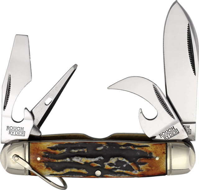 Rough Ryder Kamp King Cinnamon Folding Knife Cinnamon stag bone