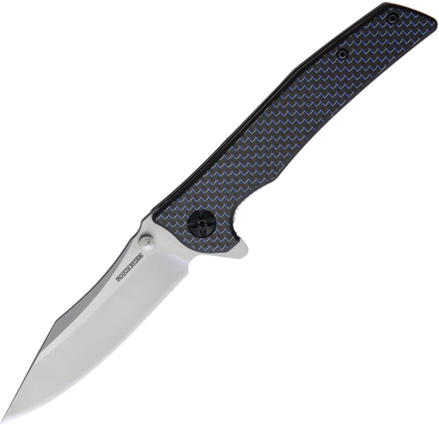 Rough Ryder Linerlock G10 Folding Knife 3.5" satin finish stainless blade Black and blue G10 handle  /QO3 - Rough Ryder