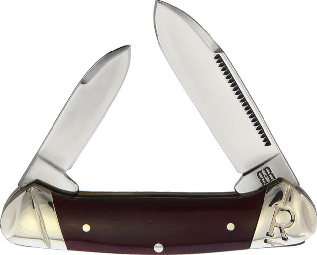 Rough Rider Mini Canoe Red Smooth Bone Folding Knife Mirror finish stainless spear and pen blades Red smooth bone handle KB204R