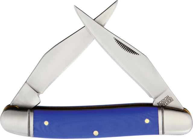 Rough Rider Muskrat Blue G10 Folding Knife Satin finish stainless dual clip blade Blue G10 handle  / PK122G - Rough Rider Knives