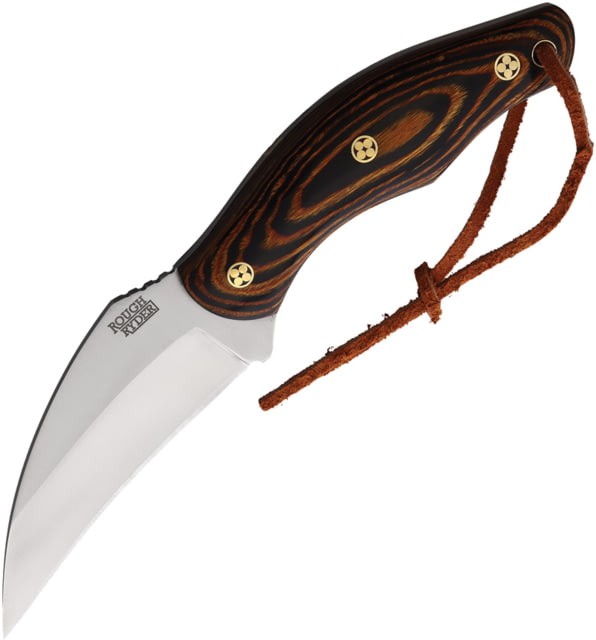 Rough Ryder Pakkawo 3.50 in Fixed Blade Knife Black and brown pakkawood
