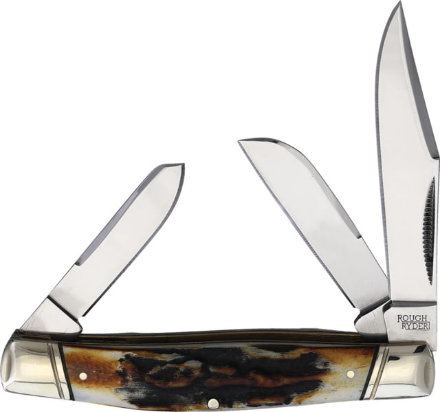Rough Ryder Stockman Cinnamon Bone Stag Folding Knife Cinnamon stag bone - Rough Rider