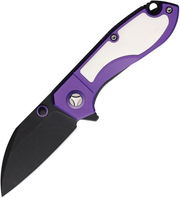 Rough Rider Tattoo Series Purple Folding Knife 3.75in Closed 2.75in Black SS Blade Purple Aluminum Handle w/ Black Stainless Back Handle # 901