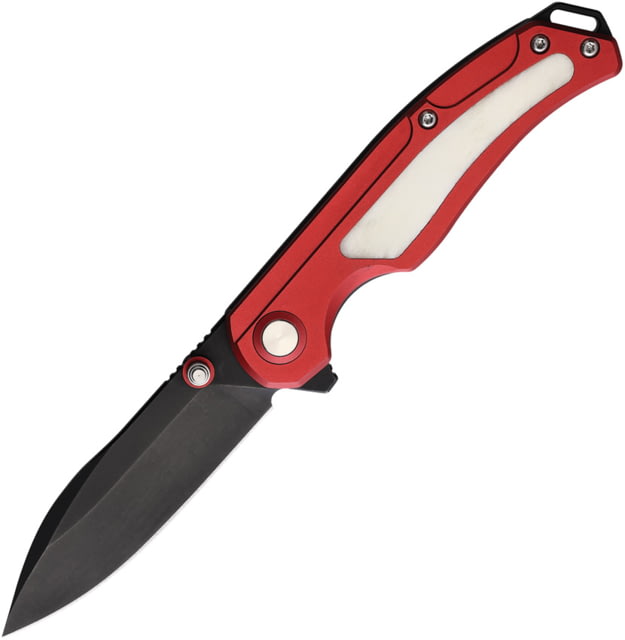 Rough Rider Tattoo Series Red Folding Knife 4.25in Closed 3.25in Black SS Blade Red Aluminum Handle w/ Black Stainless Back Handle #209