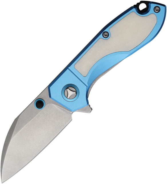 Rough Rider Tattoo Series Blue Folding Knife 3.75in Closed 2.75in Satin SS Blade Blue Aluminum Handle w/ Stonewash Stainless Back Handle # 901