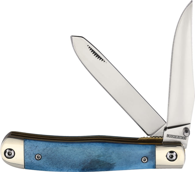 Rough Ryder Trapper Smooth Bone A/O Assisted Opening Folding Knife Blue smooth bone - Rough Rider