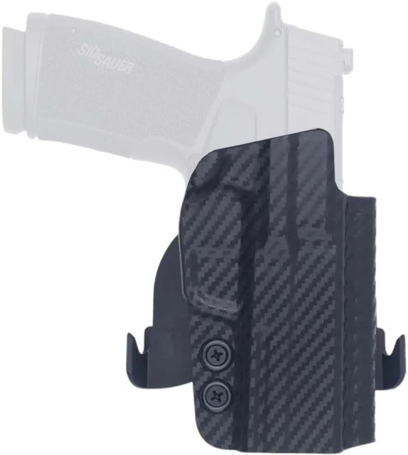 Rounded Gear Paddle Holster OWB Black Carbon Fiber Kydex Fits Sig P365 X Macro Right Hand - Rounded