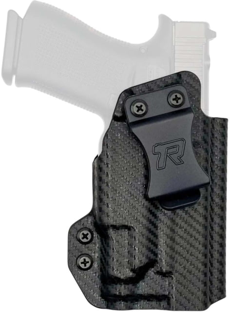 Rounded IWB Kydex Holster for Glock 43X Olight Valkyrie PL Mini 6 Left Hand Carbon Fiber Black - Rounded