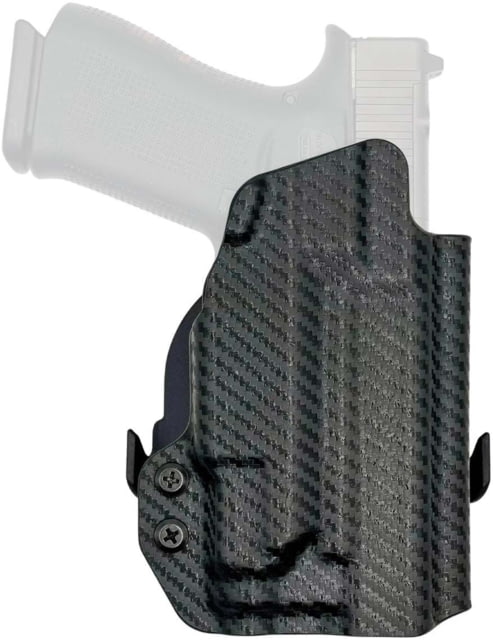 Rounded OWB Kydex Holster for Glock 43X Olight Valkyrie PL Mini 3 Right Hand Carbon Fiber Black - Rounded