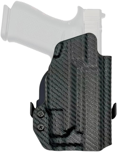 Rounded Gear Paddle Holster OWB Black Carbon Fiber Kydex Fits Glock  Right Hand - Rounded
