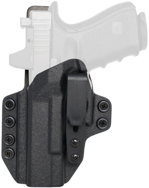 Rounded Springfield Armory Hellcat Left Hand Tuckable KYDEX Leather Hybrid Holster Black - Rounded