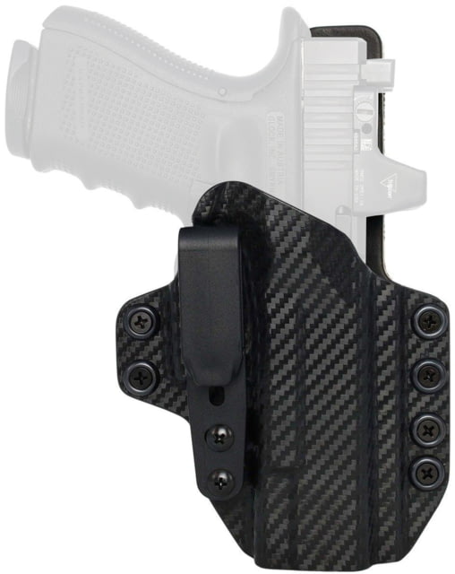 Rounded Tuckable KYDEX Leather Hybrid Holster Springfield Armory Hellcat Right Hand Carbon Fiber - Rounded