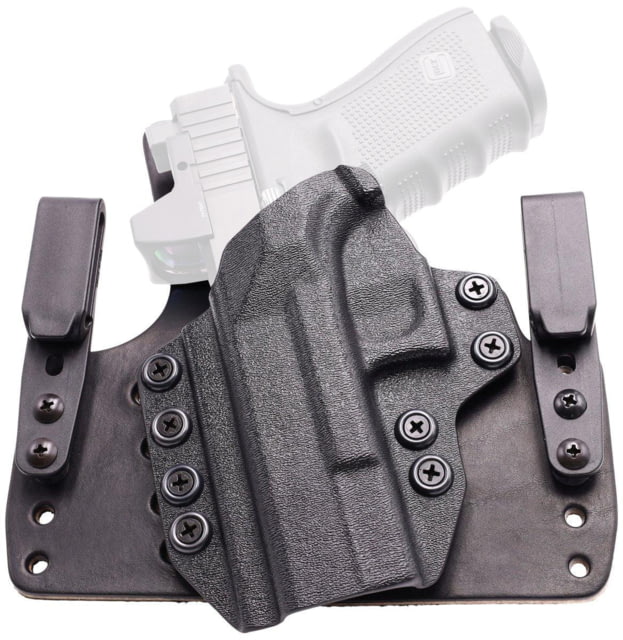 Rounded Wide KYDEX Leather Hybrid Holster Springfield Armory Hellcat Left Hand Black - Rounded