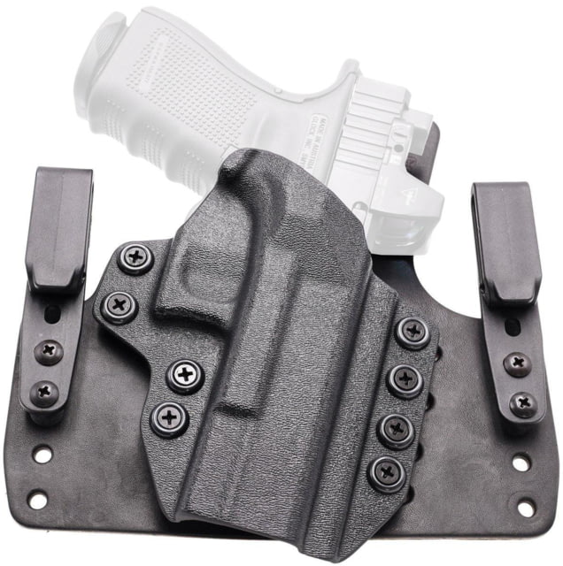 Rounded Wide KYDEX Leather Hybrid Holster Springfield Armory Hellcat Right Hand Black - Rounded