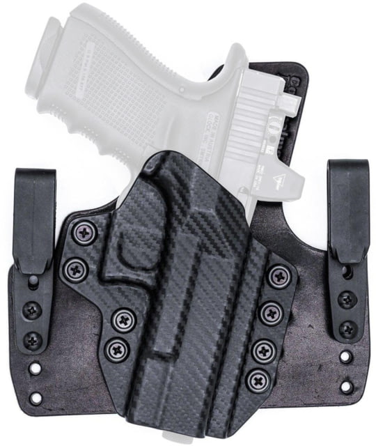 Rounded Wide KYDEX Leather Hybrid Holster Springfield Armory Hellcat Right Hand Carbon Fiber - Rounded