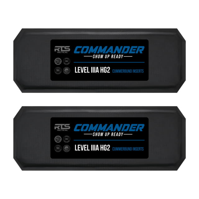 RTS Tactical Cummerbund Inserts Level HG2 Kevlar Armor Plate Non-Curved Black 4x20 inch - Rts Tactical