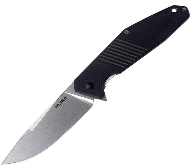 RUIKE D191 Framelock Folding Knife 4" stonewash finish 8Cr13MoV stainless blade Black G10 handle with stonewash finish titanium ba - Ruike