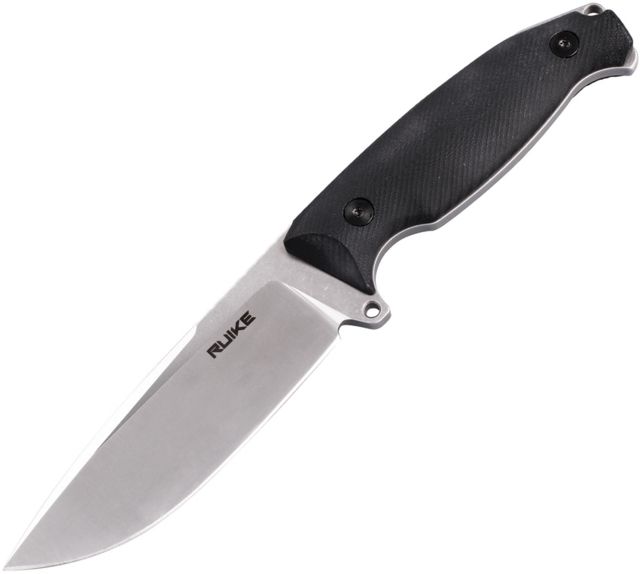 RUIKE Jager F118 Fixed Blade Black Fixed Blade Knife 4.5in Standard Edge Stonewash Black G10 Handle - Ruike
