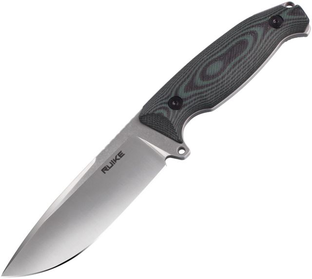 RUIKE Jager F118 Fixed Blade Green Fixed Blade Knife 4.5in Standard Edge Stonewash Black G10 Handle - Ruike