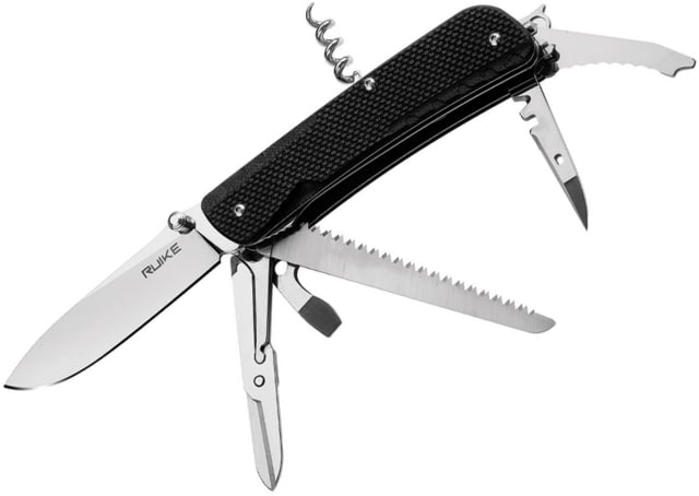 RUIKE L42 Large Multifunction Knife Multi-Tools Folding Knife 4.5in Closed Black G10 Handle Spoke Wrench Drill Facer Black - Ruike