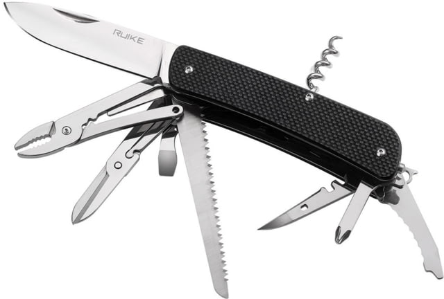 RUIKE LD51 Multifunctional Knife Multi-Tools Folding Knife 4.5in Closed Black G10 Handle Black - Ruike
