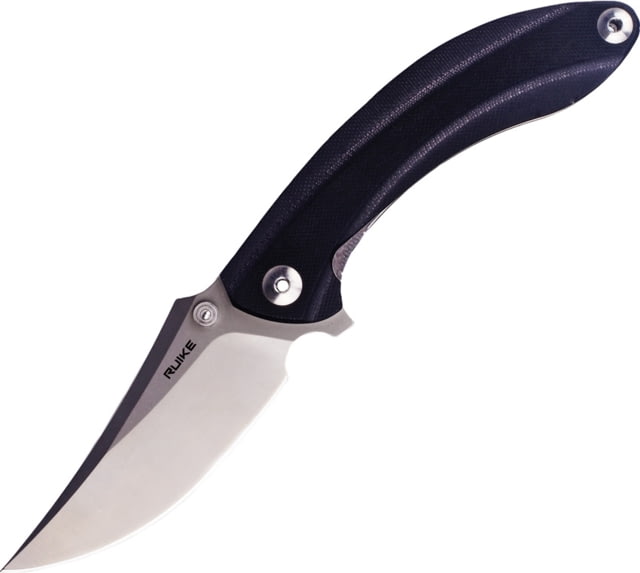RUIKE P155 Linerlock Folding Knife 3.5in Bead Blast Finish 14C28N Sandvik SS Blade Black G10 Handle Thumb Stud Pocket Clip