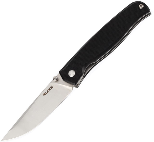 RUIKE P661 Linerlock Folding Knife 2.88" satin finish Sandvik 14C28N stainless blade Black G10 handle - Ruike