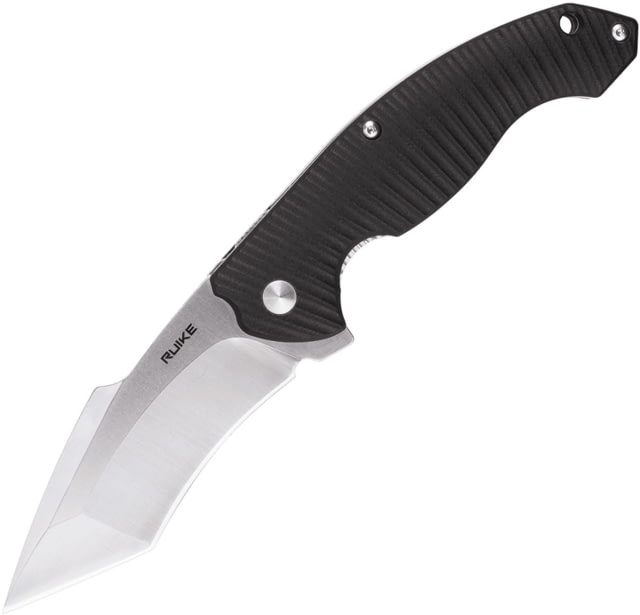 RUIKE P851 Linerlock Folding Knife 3.5" satin finish Sandvik 14C28N stainless blade Black sculpted G10 handle - Ruike