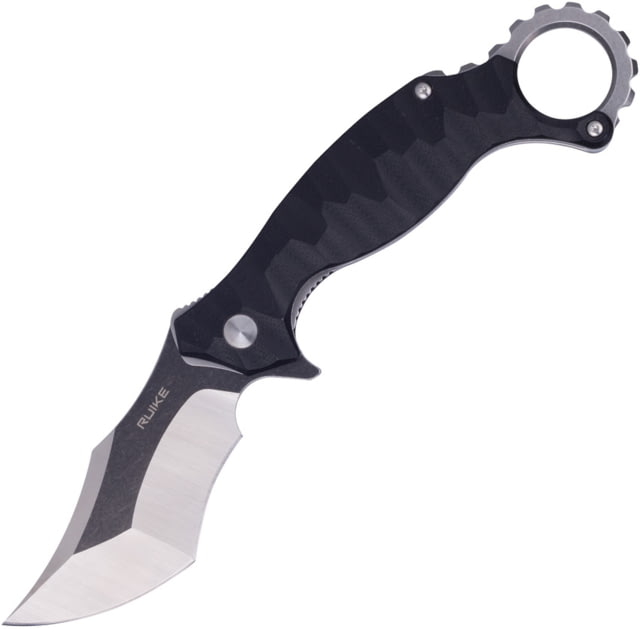 RUIKE P881 Linerlock Folding Knife 3" Sandvik 14C28N stainless blade Black sculpted G10 handle